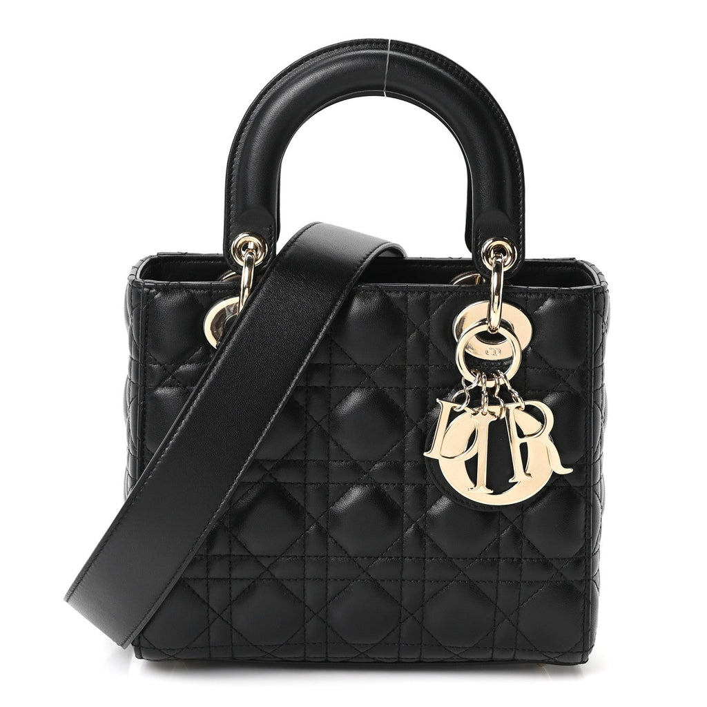 Christian Dior Lambskin Cannage Small My ABCDior Lady Dior Black