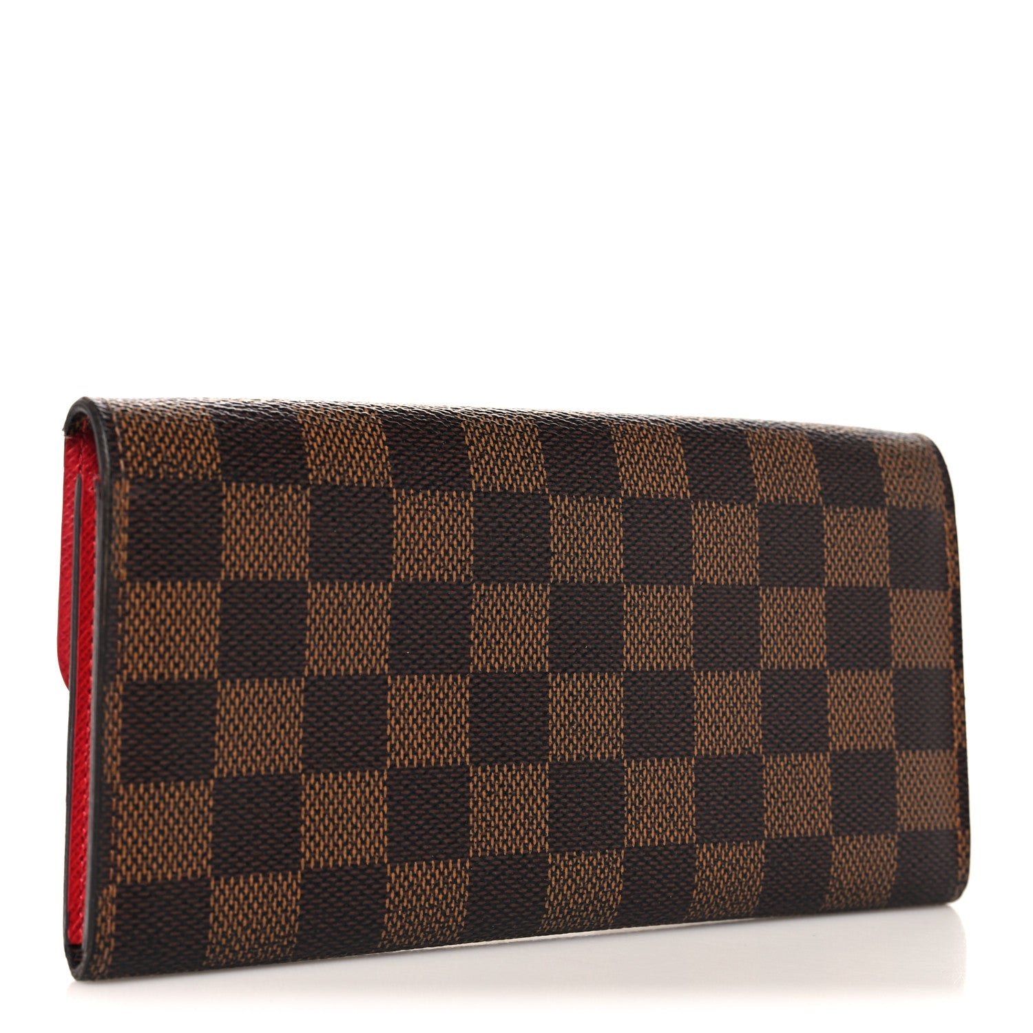 Louis Vuitton Damier Ebene Emilie Wallet Red