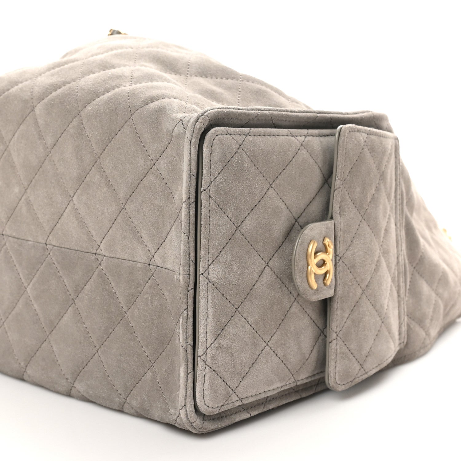 Chanel Suede Quilted Medium Chanel 25 Handbag Dark Grey