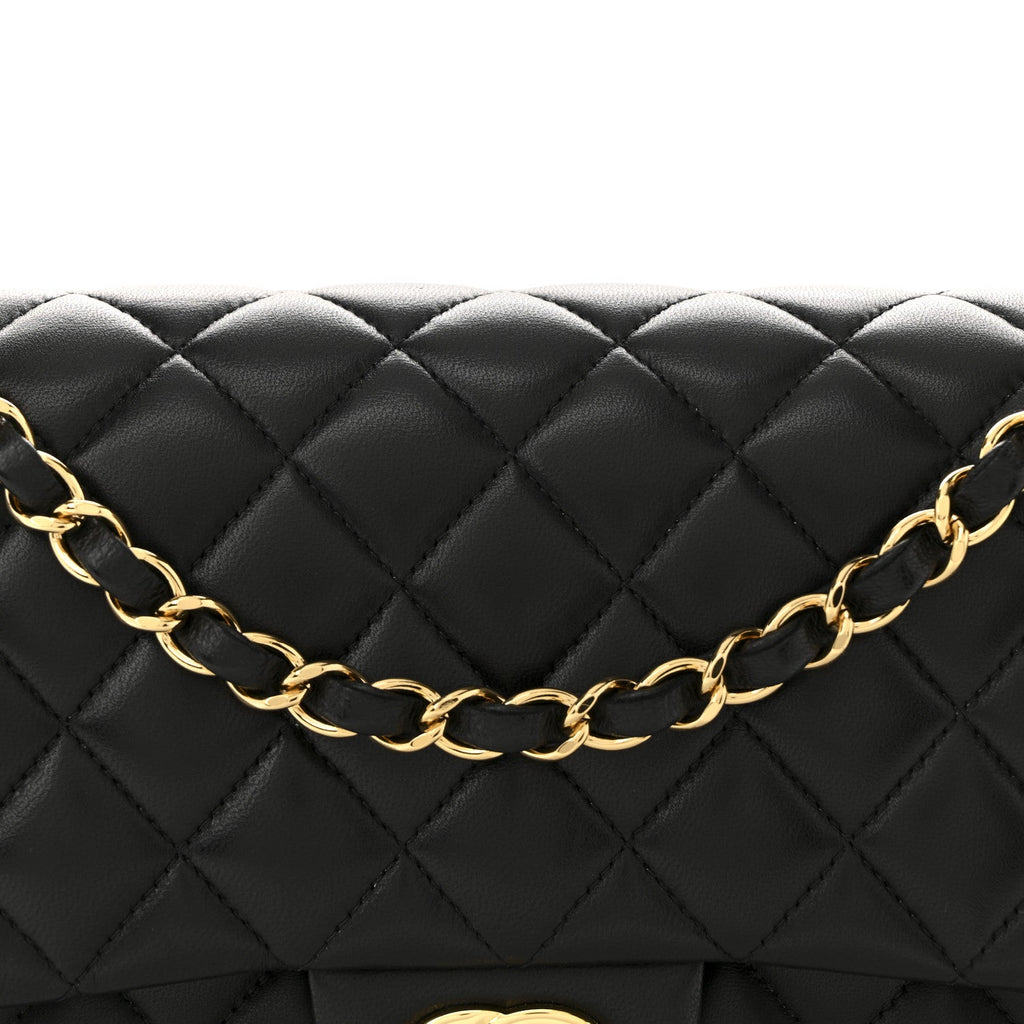 Chanel Lambskin Quilted Medium Double Flap Black