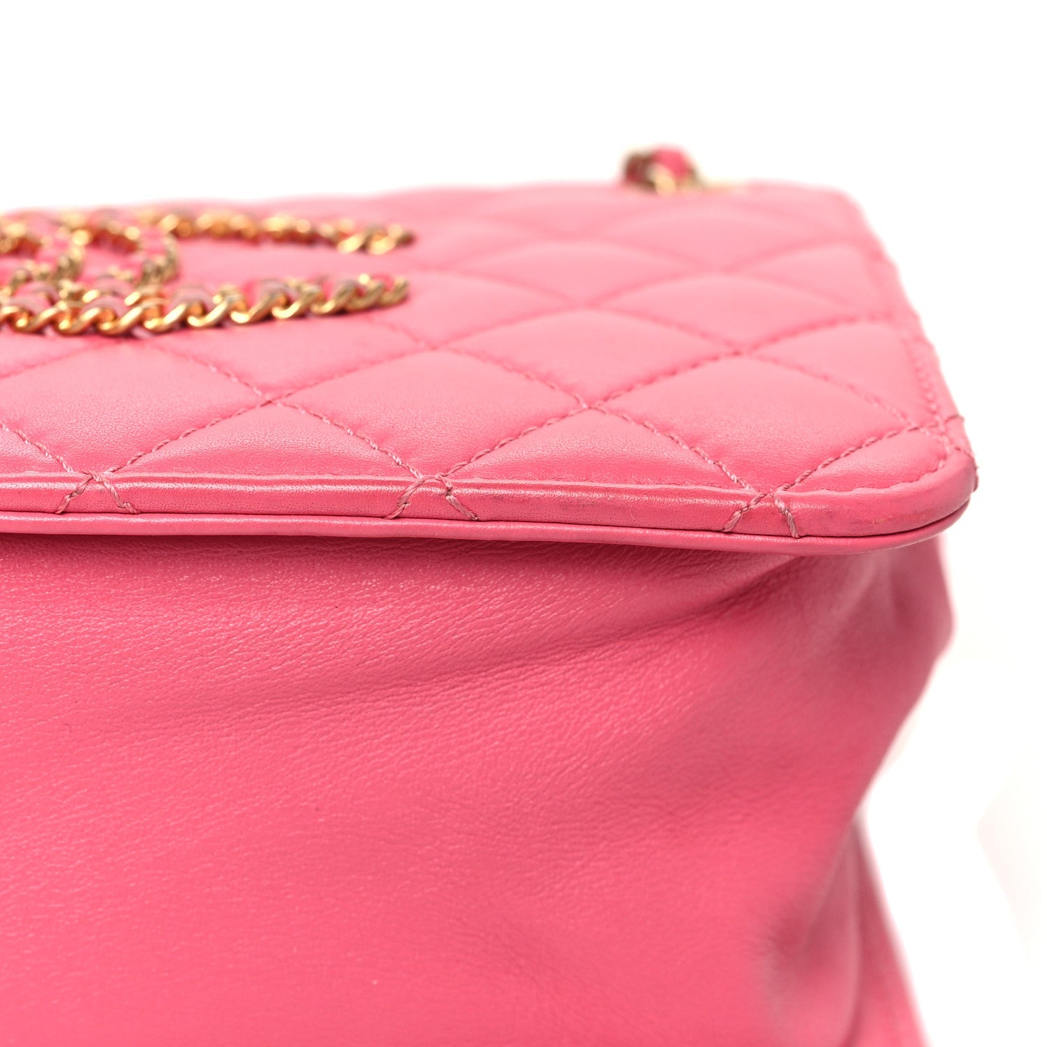 Chanel Calfskin Quilted Small CC Chain Accordion Tote Pink