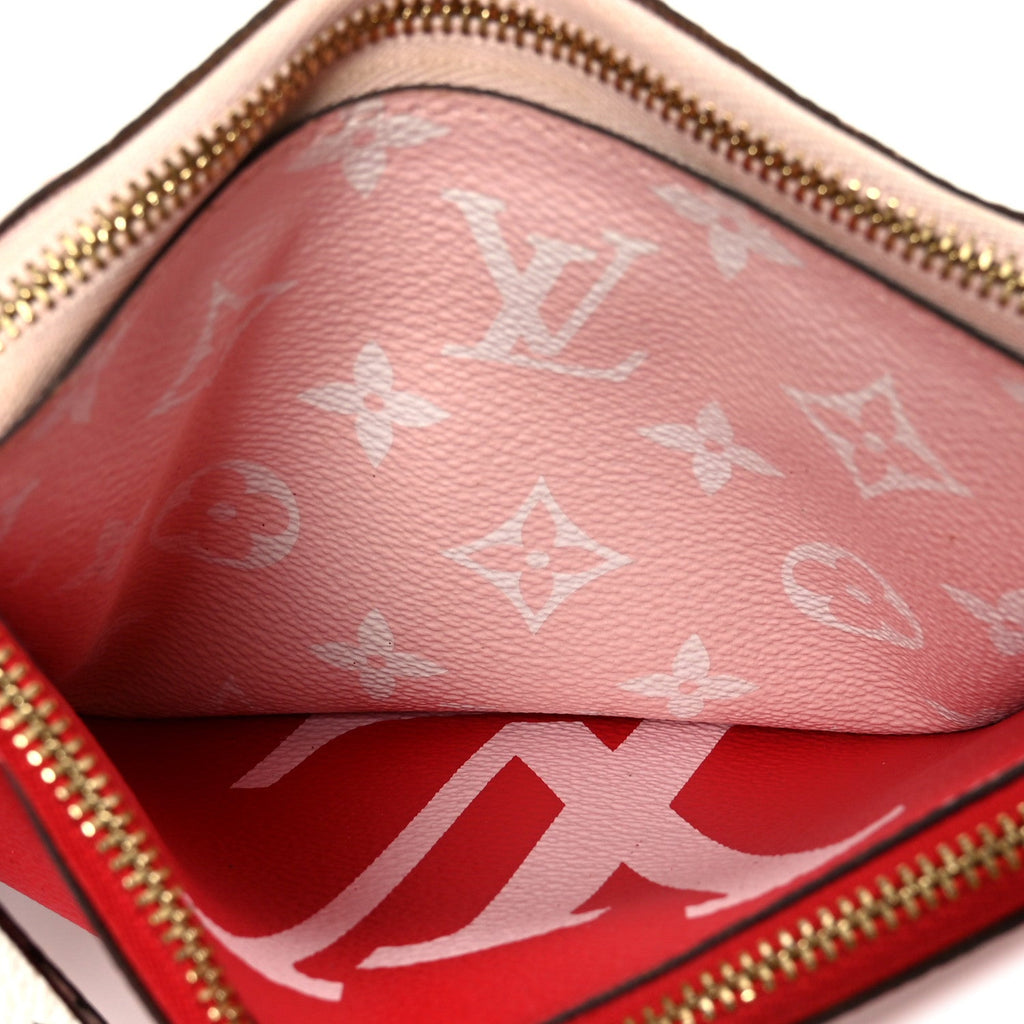 Louis Vuitton Monogram Giant Double Zip Pochette Rouge