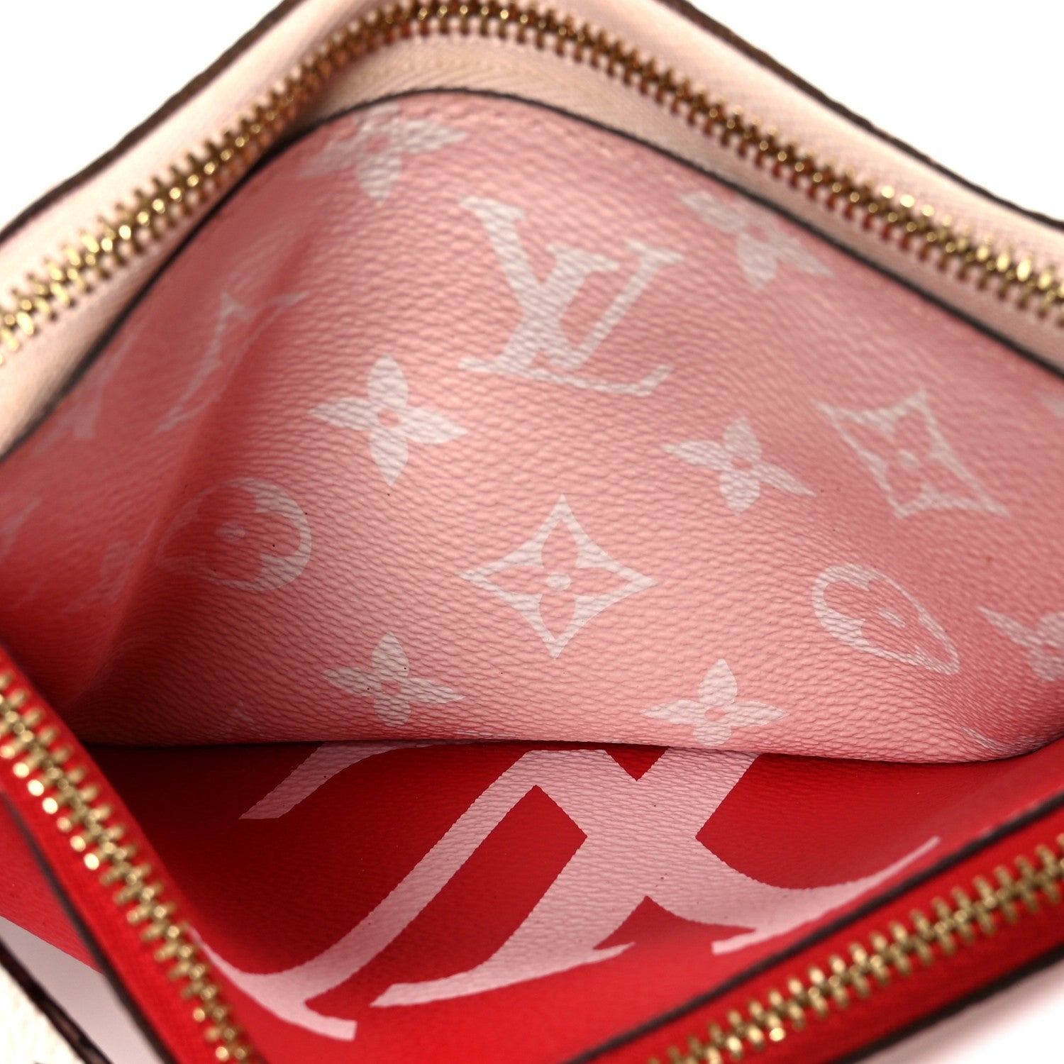 Louis Vuitton Monogram Giant Double Zip Pochette Rouge