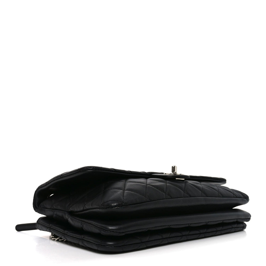Chanel Lambskin Quilted Jumbo Chanel 3 Flap Bag Black
