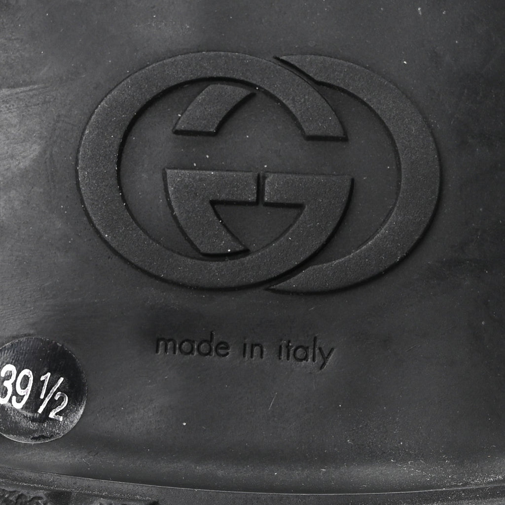 Gucci Goatskin Auroville Horsebit Mules 39.5 Black