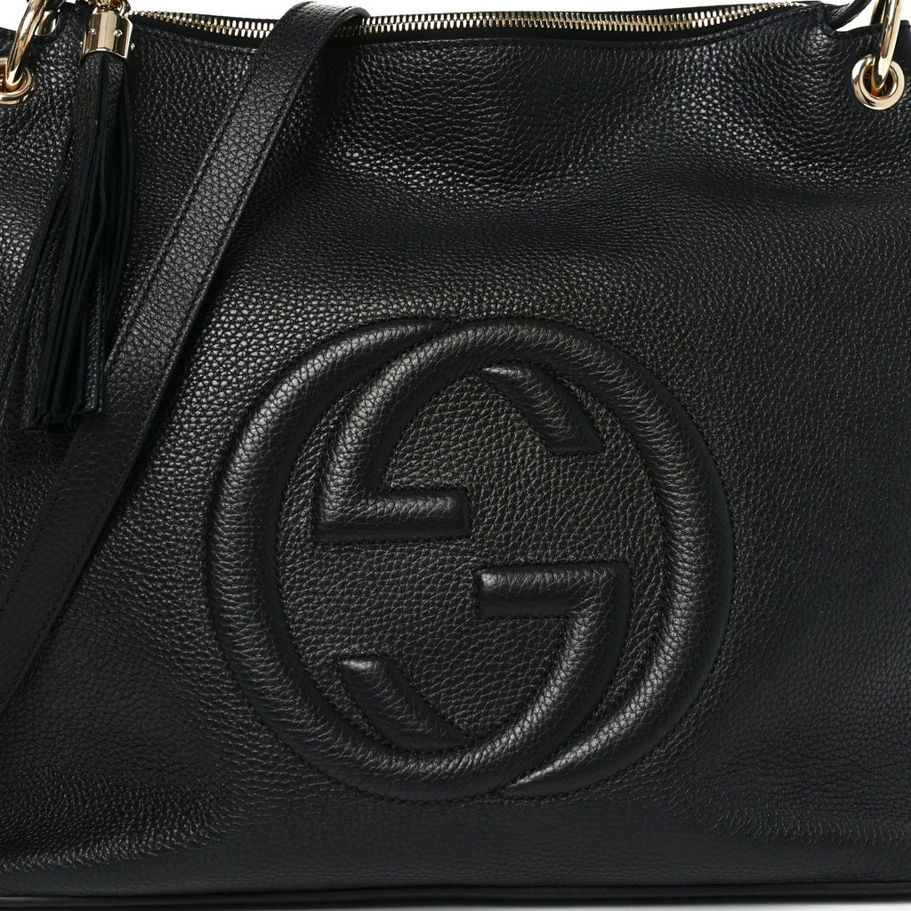 Gucci Pebbled Calfskin Large Soho Hobo Black