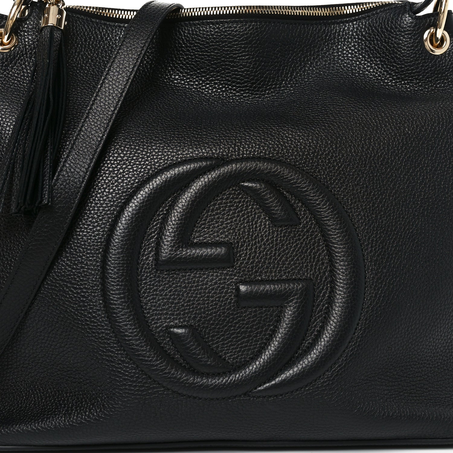 Gucci Pebbled Calfskin Large Soho Hobo Black