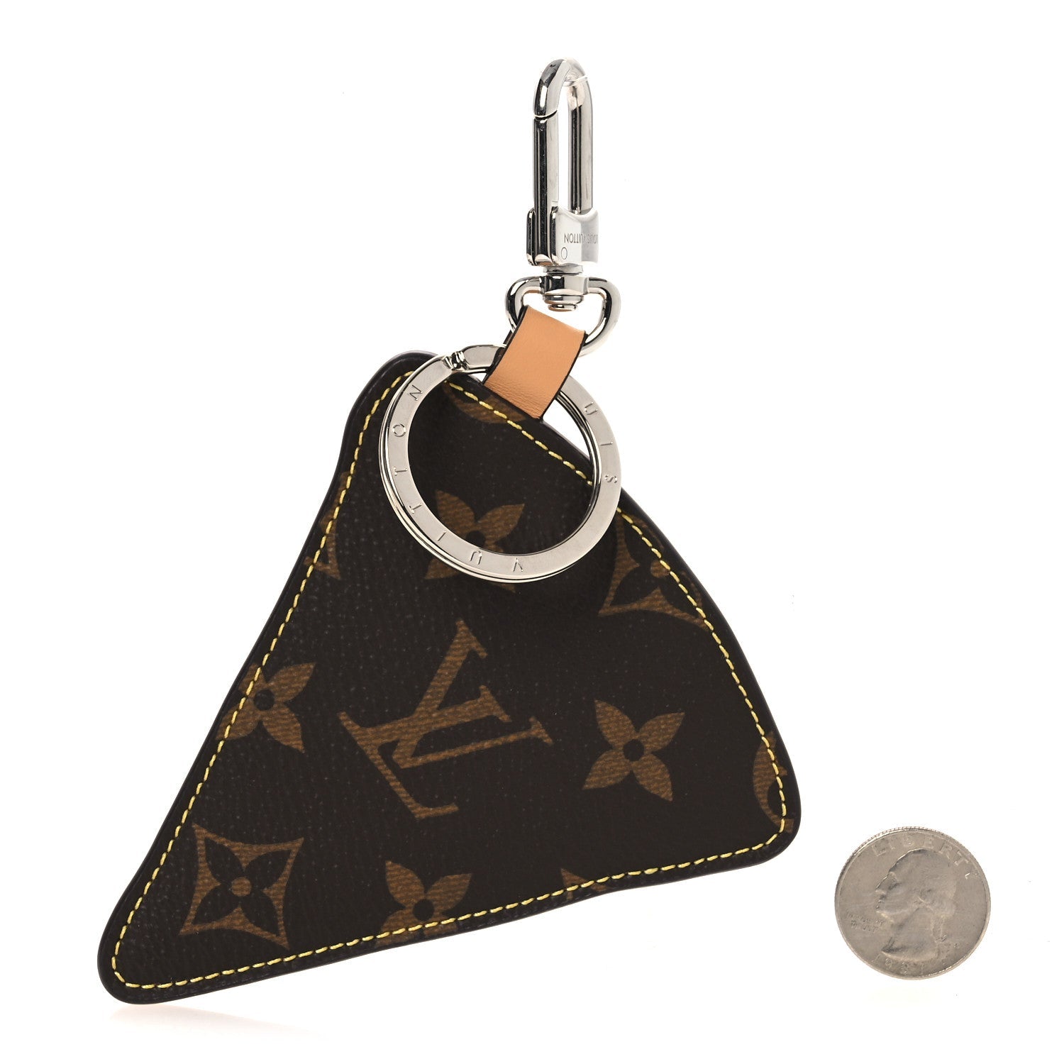 Louis Vuitton Calfskin Monogram Printed Pizza Bag Charm Key Holder