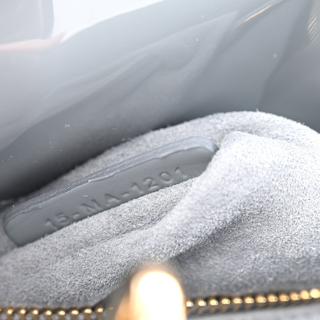 Christian Dior Patent Cannage Mini Lady Dior Grey Stone