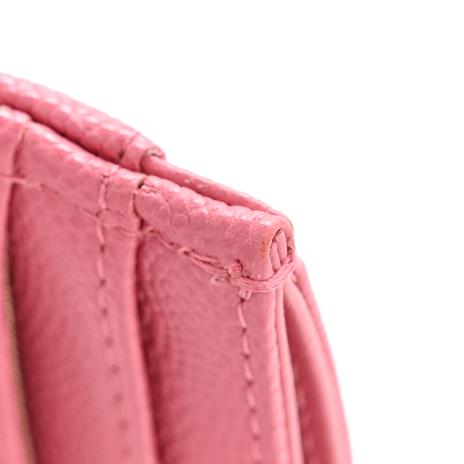 Caviar Quilted Textured CC Card Holder Pink