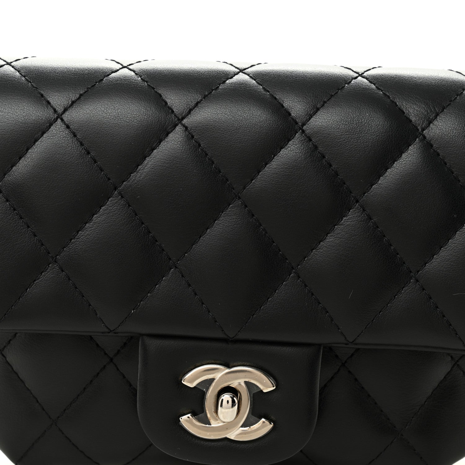 Chanel Calfskin Quilted CC Uniform Flap Belt Bag Black