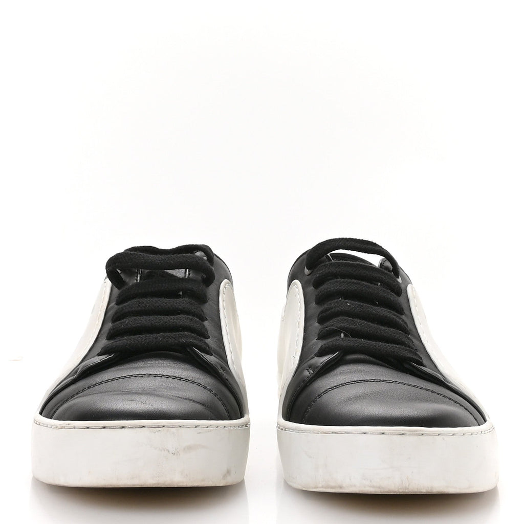 Calfskin Womens CC Sneakers 36 Black White