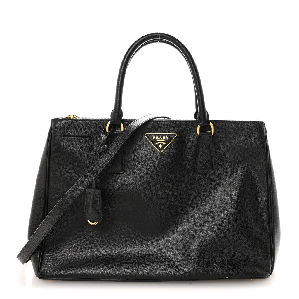 Prada Saffiano Lux Medium Galleria Double Zip Tote Black