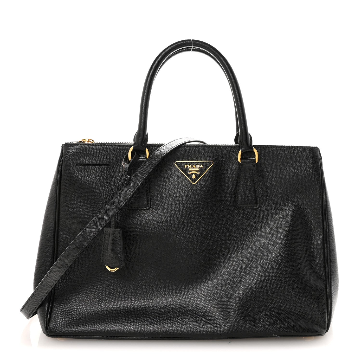 Prada Saffiano Lux Medium Galleria Double Zip Tote Black