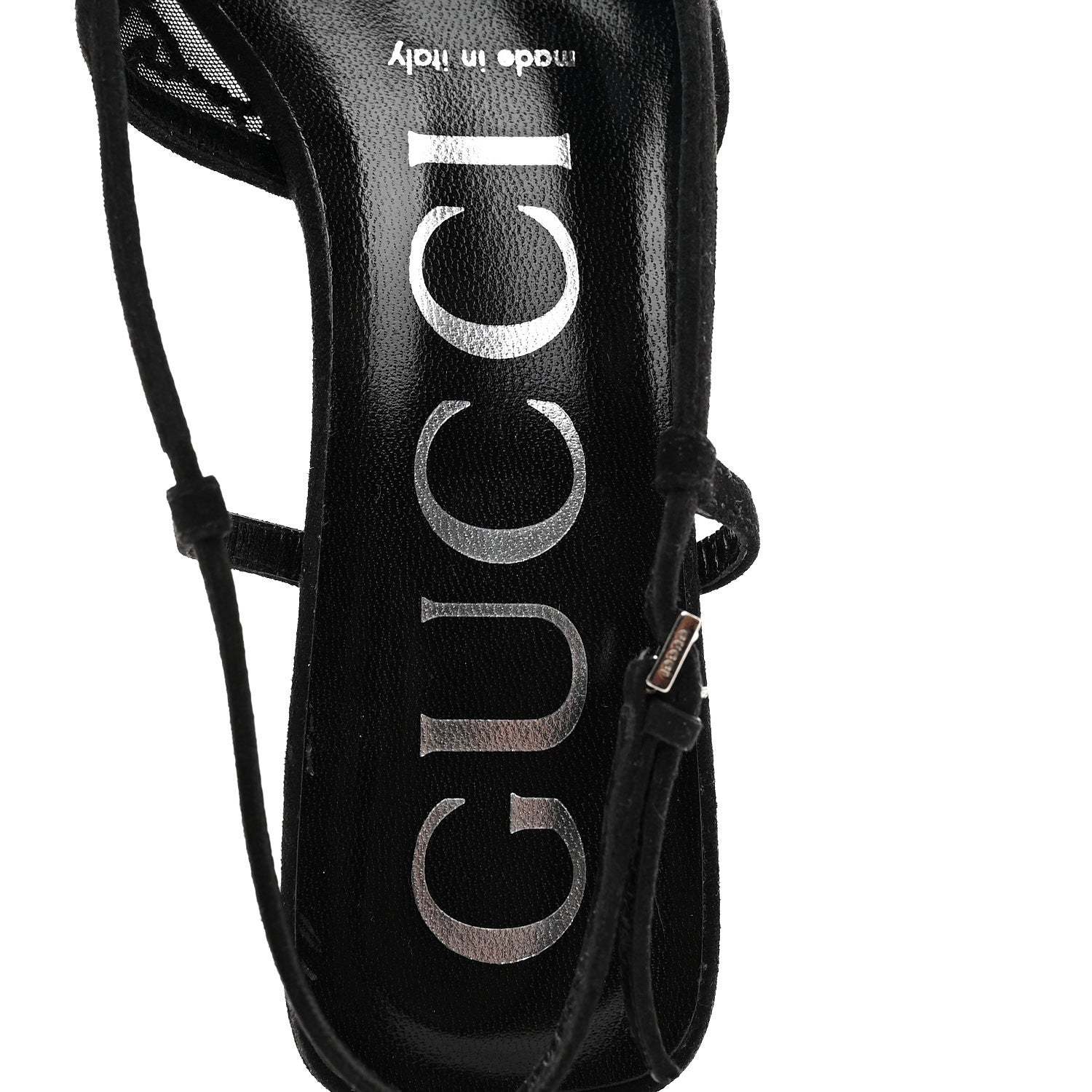 Gucci Tela Retino Kid Scamosciato Crystal GG Monogram Square G 35mm Slingback Pumps 35.5 Black