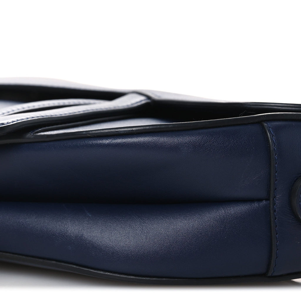 Christian Dior Calfskin Saddle Bag Blue