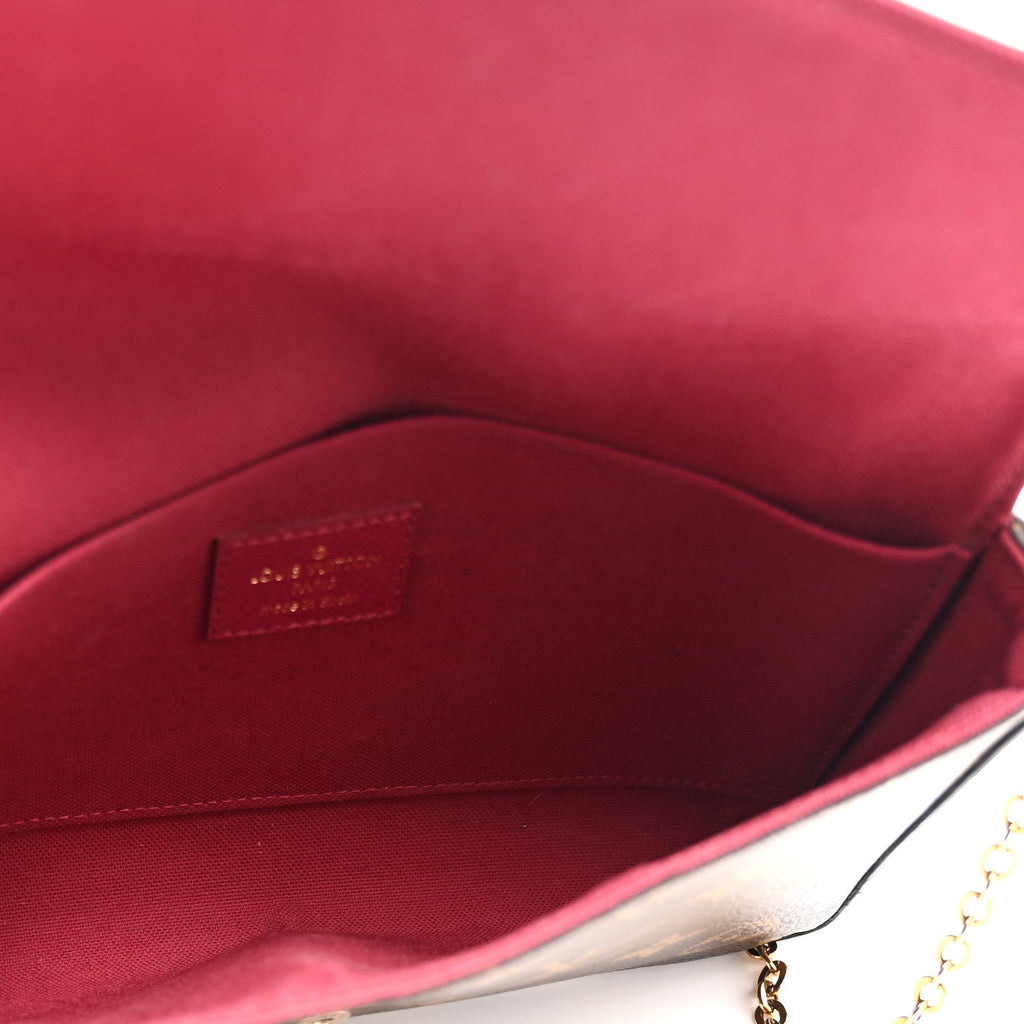 Louis Vuitton Monogram Pochette Felicie Chain Wallet Fuchsia