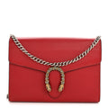 Gucci Calfskin Mini Dionysus Chain Wallet Hibiscus Red