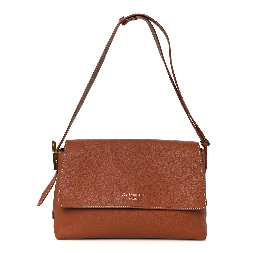 Louis Vuitton Grained Calfskin Low Key Messenger Cognac