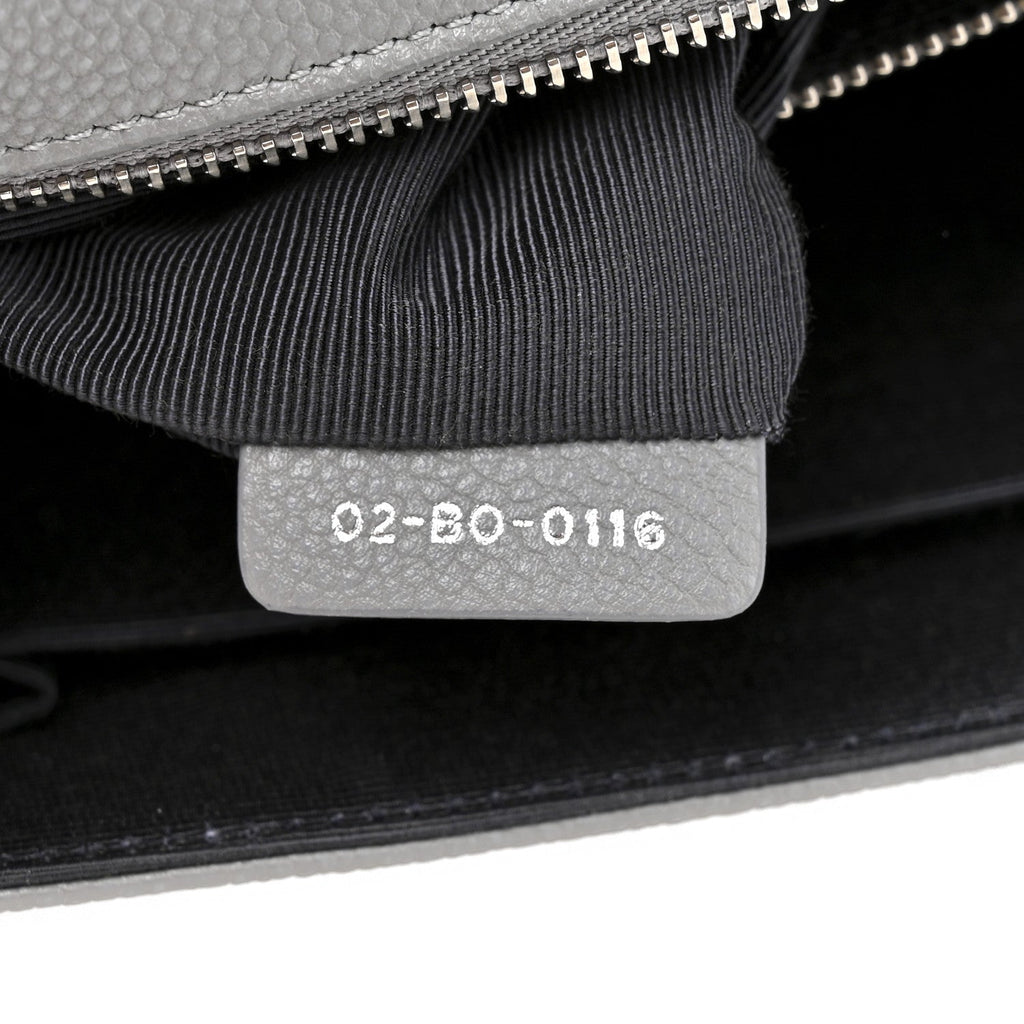 Christian Dior Grained Calfskin Medium Diorama Flap Bag Gris
