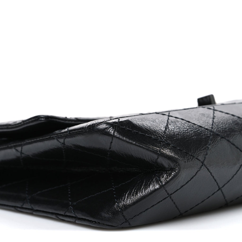 Chanel Metallic Aged Calfskin Quilted 2.55 Reissue 226 Flap So Black
