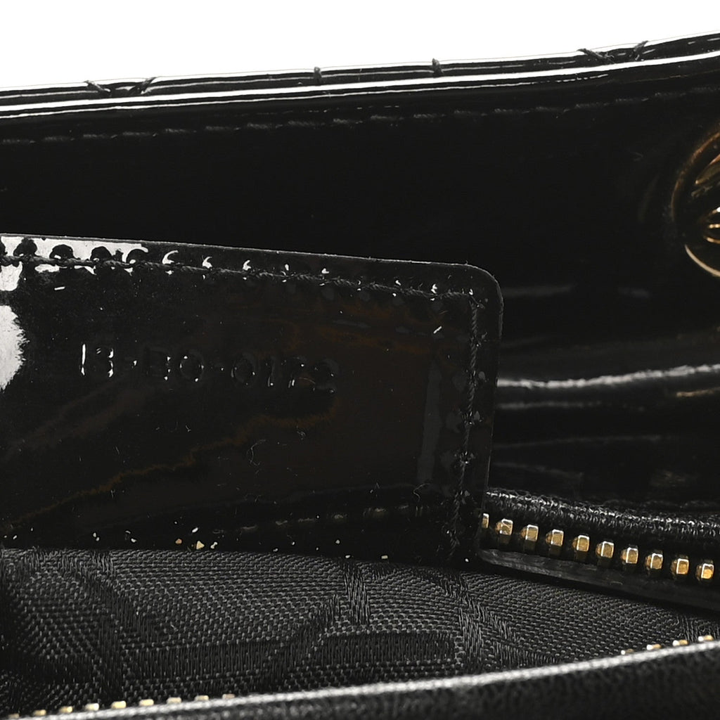 Christian Dior Patent Cannage Medium Lady Dior Black