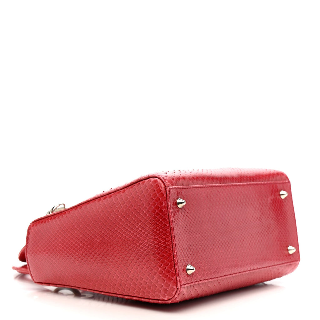 Christian Dior Snakeskin Medium Lady Dior Pink