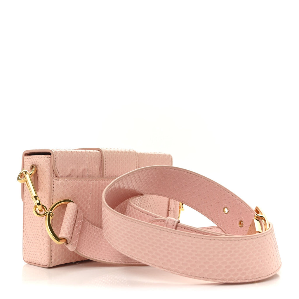 Christian Dior Snakeskin 30 Montaigne Box Bag Rose Clair