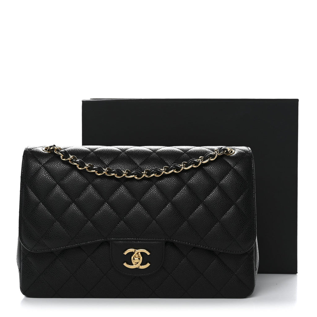 Chanel Caviar Quilted Jumbo Double Flap Black
