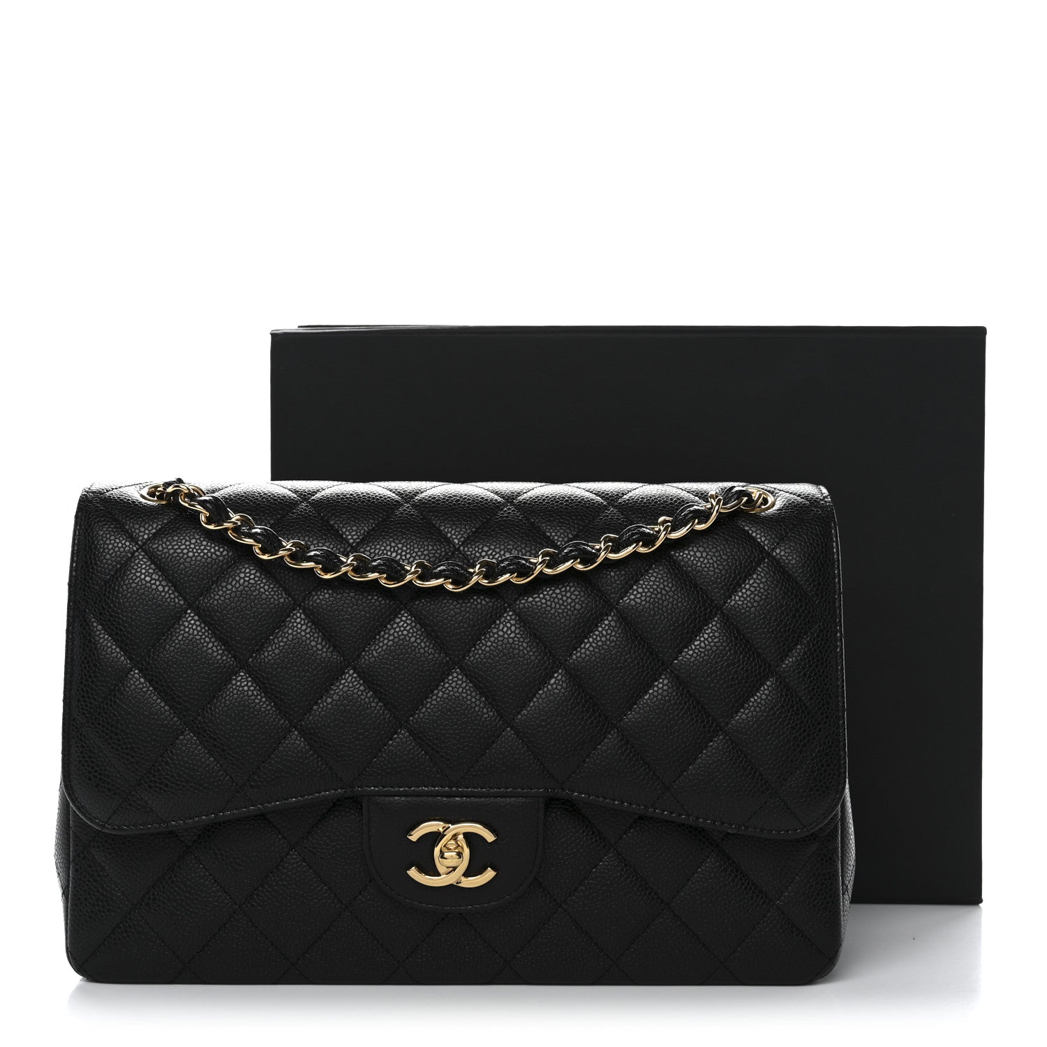 Chanel Caviar Quilted Jumbo Double Flap Black