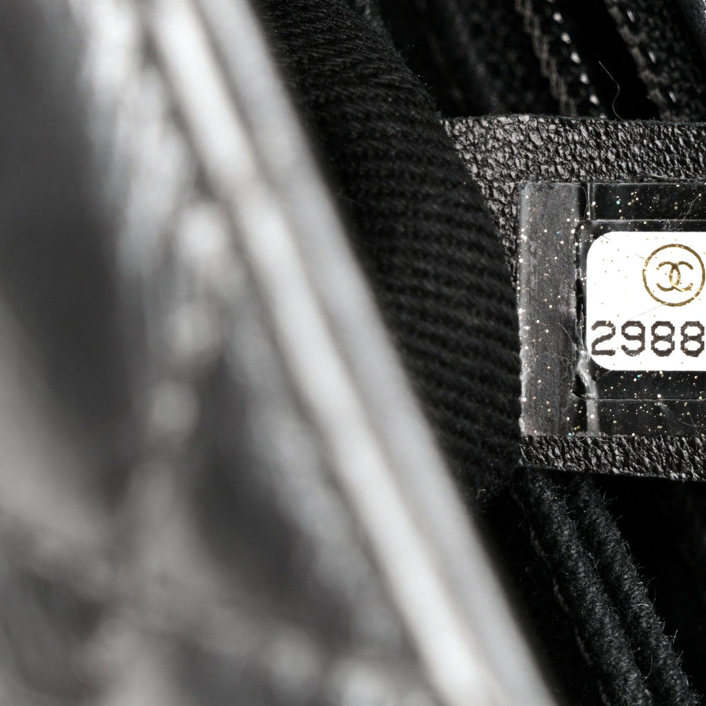 Chanel Metallic Aged Calfskin Quilted Mini Coco Handle Flap Charcoal