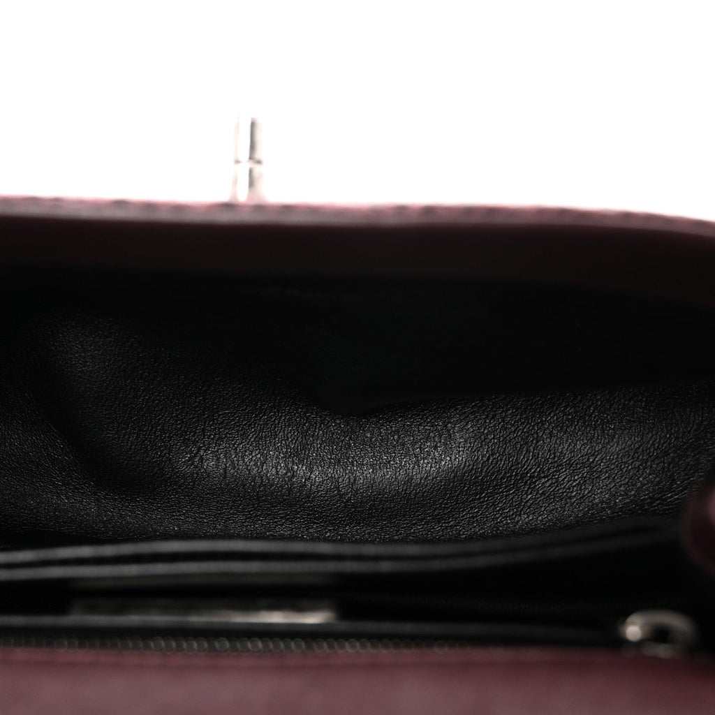 Chanel Lizard Mini Coco Handle Flap Burgundy