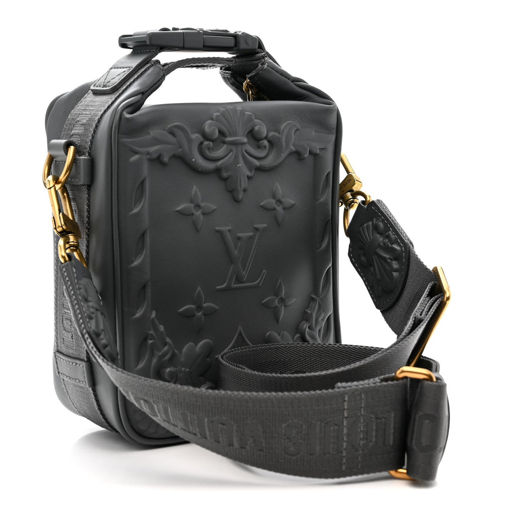 Louis Vuitton Calfskin Monogram Embossed Cruiser Messenger Dark Shadow Gray