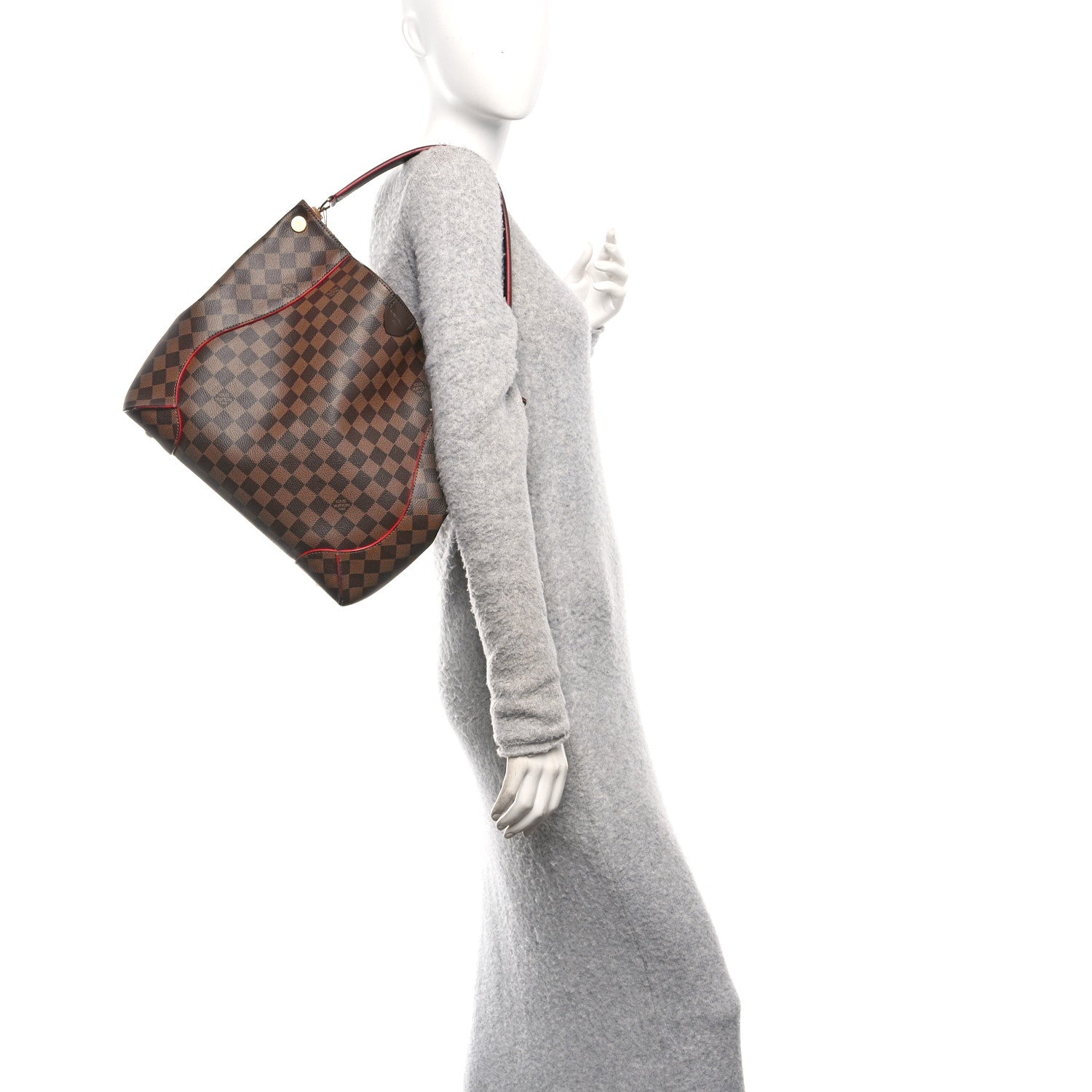 Louis Vuitton Damier Ebene Caissa Hobo Cherry