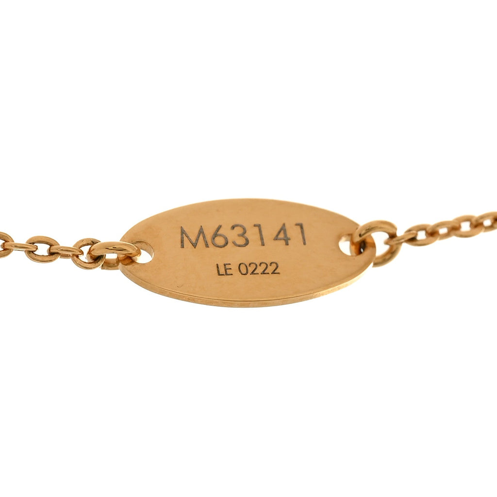 Louis Vuitton Nanogram Name Tag Necklace Gold
