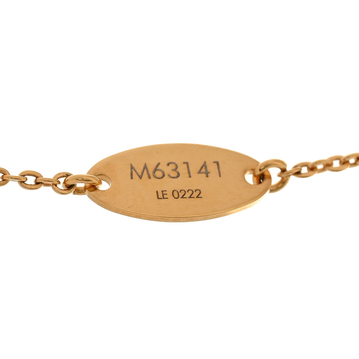 Louis Vuitton Nanogram Name Tag Necklace Gold