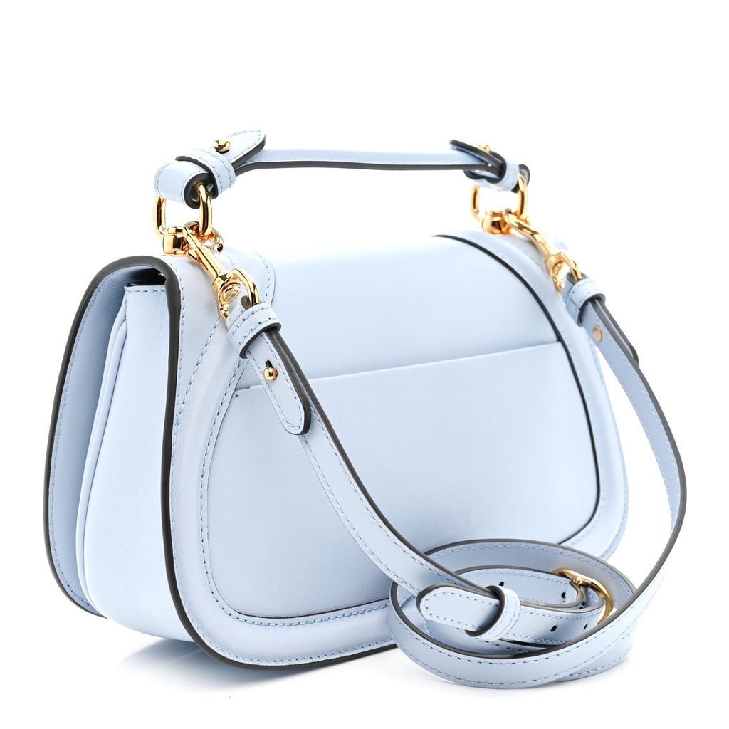 Gucci Roxy Calfskin Medium Blondie Top Handle Bag Cloudy Blue
