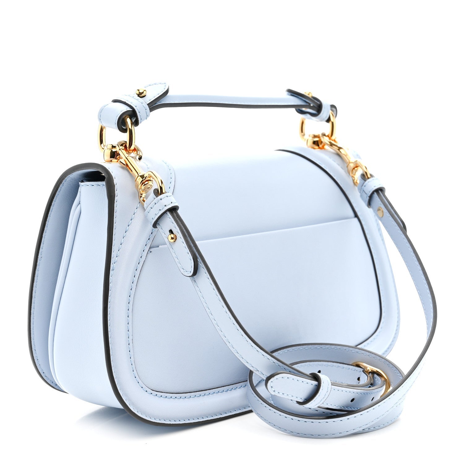 Gucci Roxy Calfskin Medium Blondie Top Handle Bag Cloudy Blue