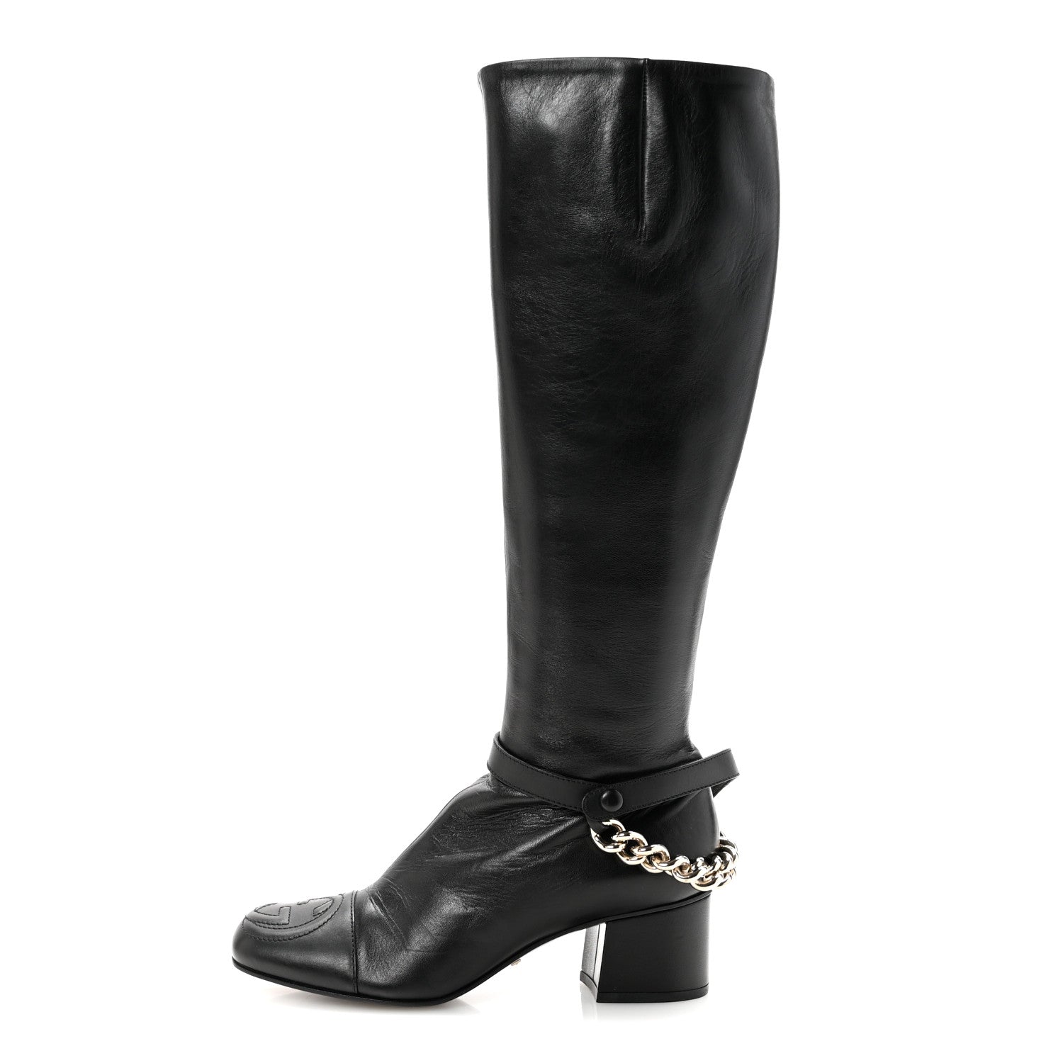 Gucci Calfskin Soho Knee Boots 36 Black