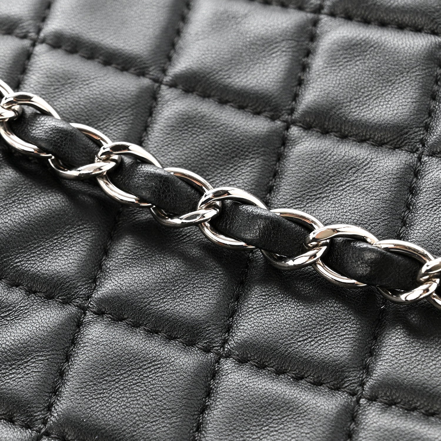 Chanel Lambskin Quilted Jumbo Chanel by 4 Flap Black