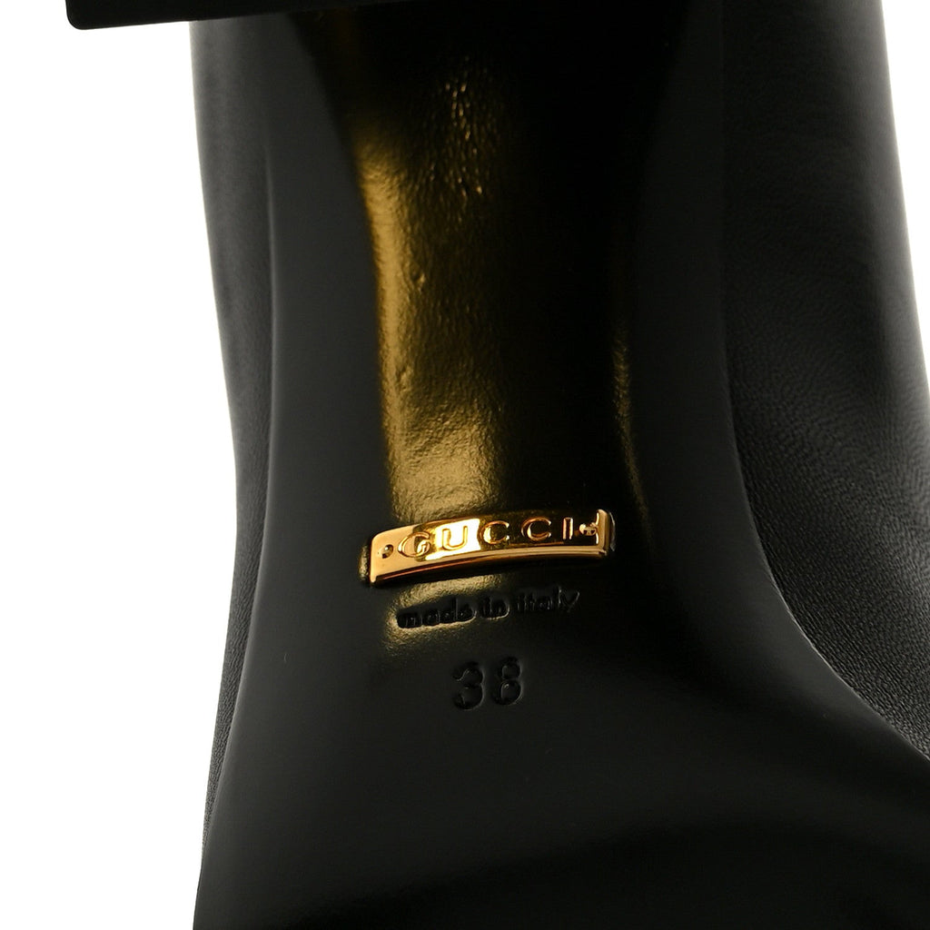 Gucci Malaga Kid Horsebit 75mm Pumps 38 Black