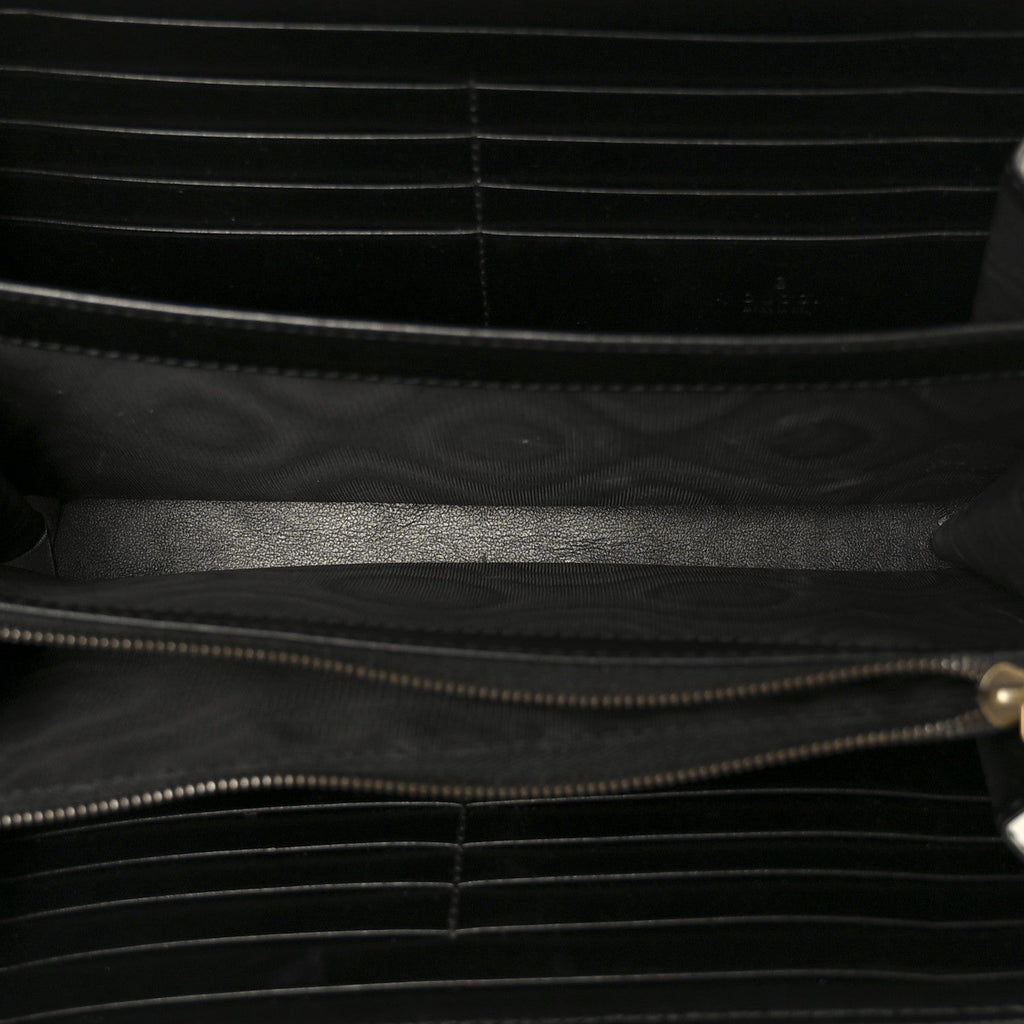 Gucci Calfskin Matelasse GG Marmont Chain Wallet Black