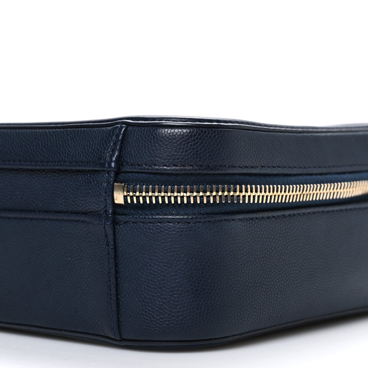 Chanel Caviar Quilted Medium CC Filigree Vanity Case Navy