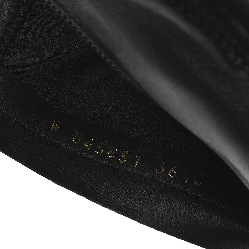 Chanel Stretch Lambskin Cap Toe CC Uniform Short Boots 36.5 Black