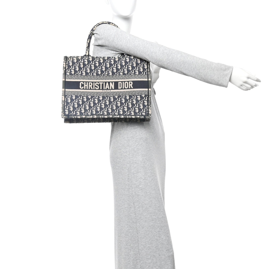 Christian Dior Oblique Medium Book Tote Blue Multicolor