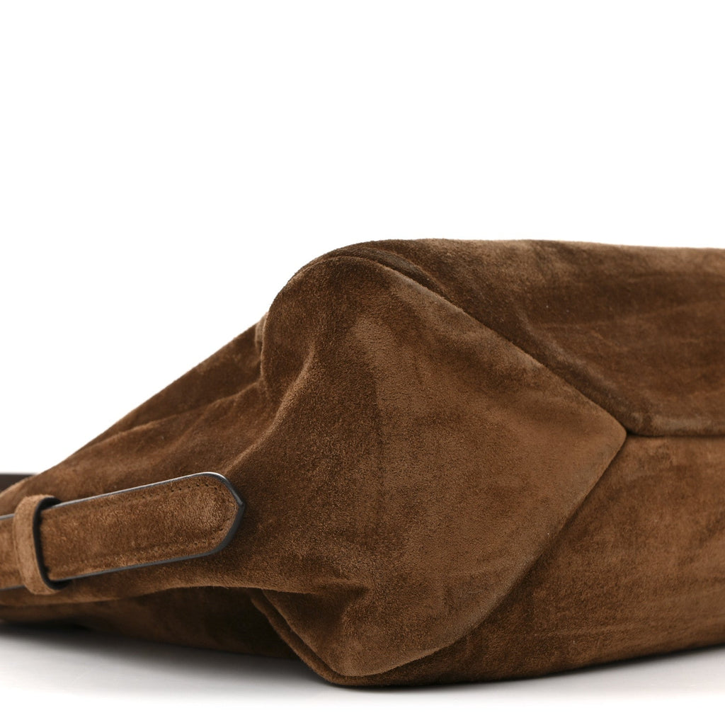 Prada Scamosciato Suede Large Aimee Shoulder Bag Cacao