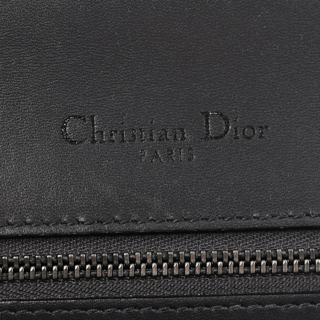 Christian Dior Metallic Patent Micro-Cannage Medium Diorama Flap Bag Onyx Black
