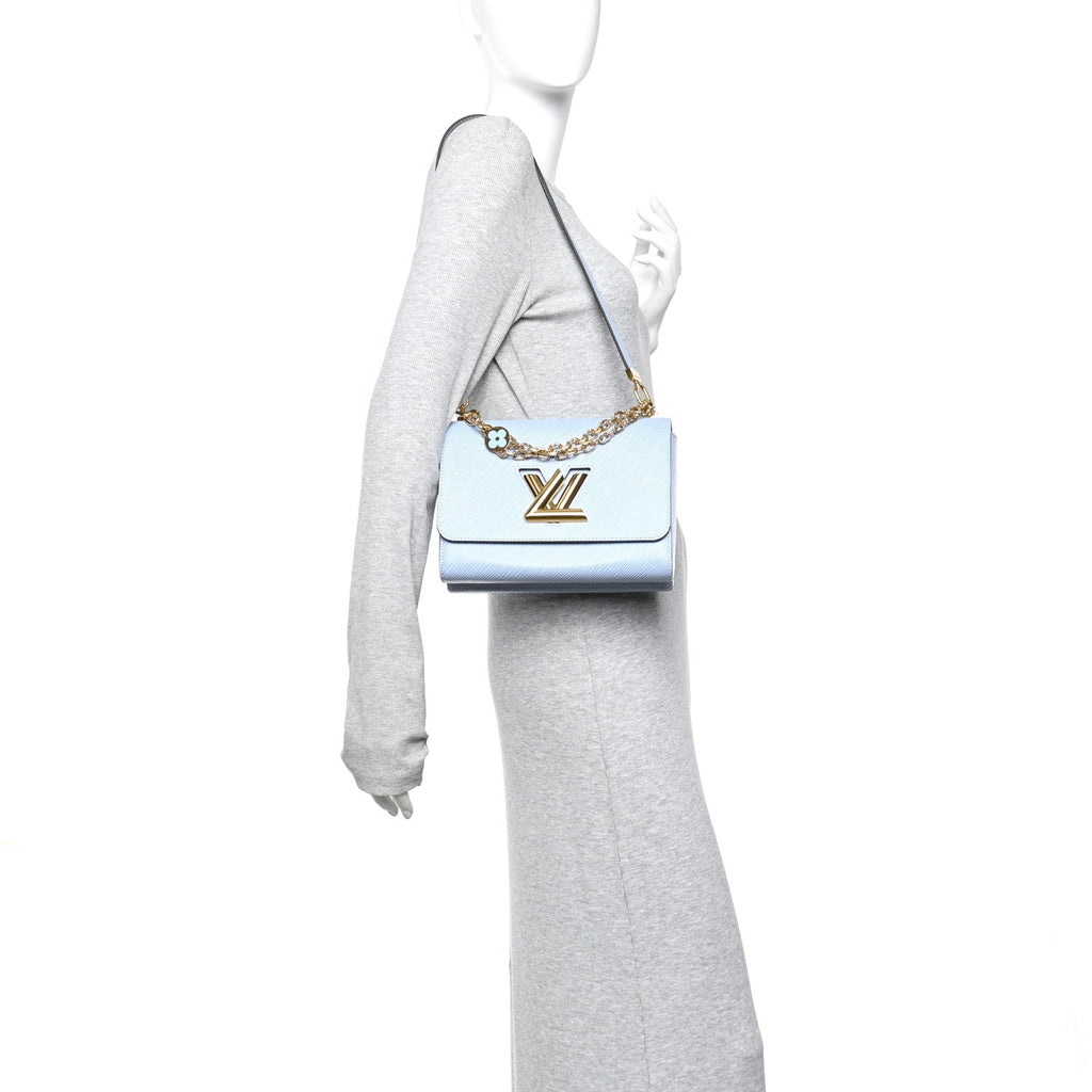 Louis Vuitton Epi Twist Monogram Flower Chain Shoulder Bag MM Blue