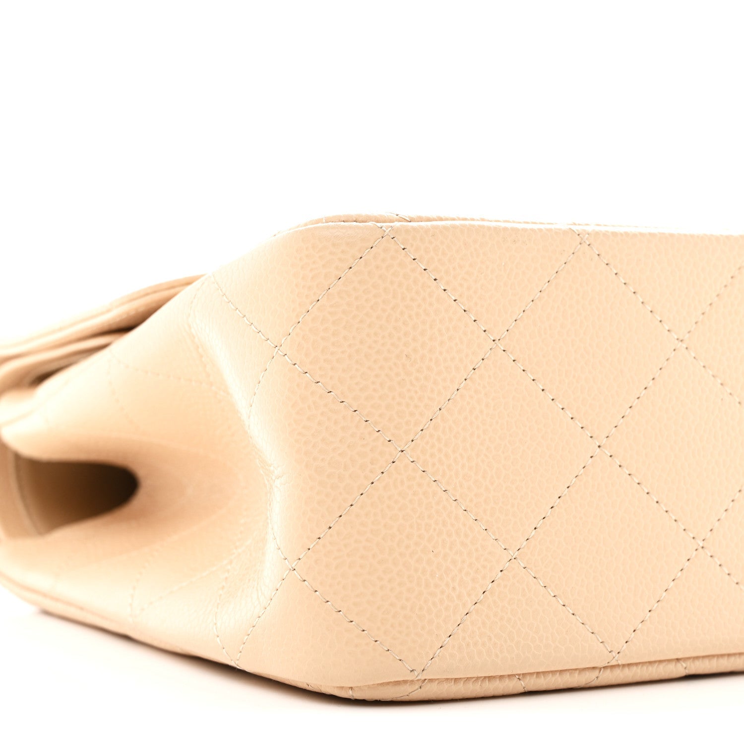Chanel Caviar Quilted Jumbo Double Flap Beige