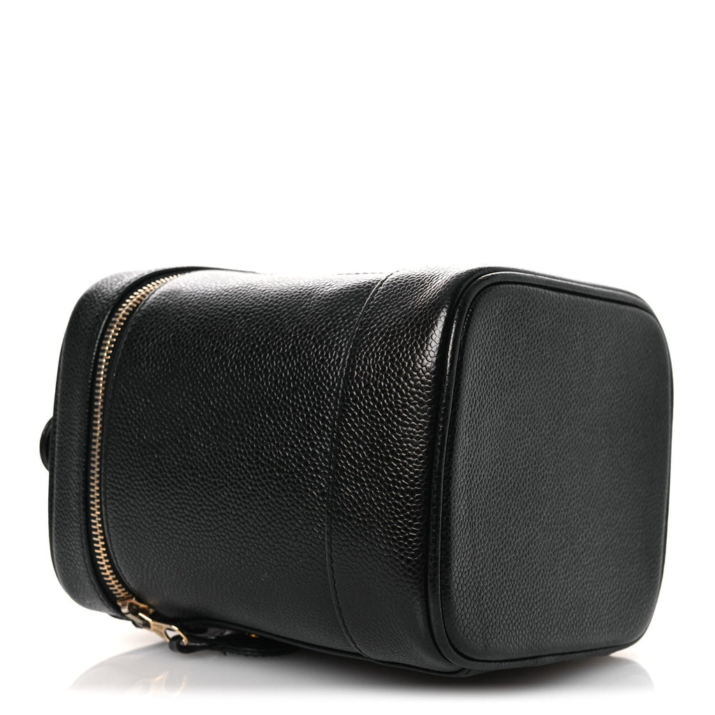 Chanel Caviar Vanity Cosmetic Case Black